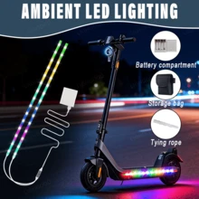 Bicycle LED Ambient Light Strip (1 To 2), White Battery Box, 5V USB Power Supply (Batteries Not Included), High-Quality Light Strip With 15 LED Beads, RGB Dynamic + Static Lighting Modes, Suitable For Night Riding, Daily Riding, And Outdoor Riding. Multiple Lighting Modes Enhance The Riding Atmosphere, A Cool Riding Companion, And A Party/Festival Decorative Light. - 2-in-1 RGB Colorful Bicycle Light Strip - View 9
