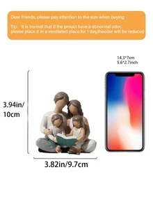 1pc Warm Family Reading Sculpture, Exquisite Hand-Painted Resin Sculpture Decor. Perfectly Adds A Cozy And Intimate Atmosphere To Your Living Room Shelf, Bedroom Nightstand Or Office Desk. An Ideal Housewarming Gift For New Parents Or A Meaningful Anniversary Gift To Celebrate Family Bonds. This Elegant Ornament Brings Warmth And Joy To Your Home Space. - A - View 9