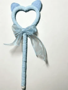 New DIY Handmade Plush Cat Teaser Wand, Mixed Color Magic Heart & Moon Cat Interactive Toy - Multicolor - View 10
