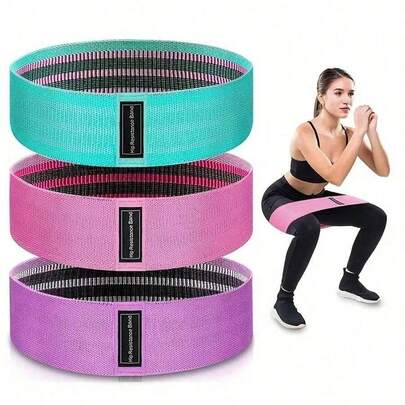 Bộ 3 dây kháng lực co giãn tập squat, dây kháng lực nâng mông, dây co giãn yoga, dây kháng lực dệt kim, dây tập mông, dây kháng lực yoga