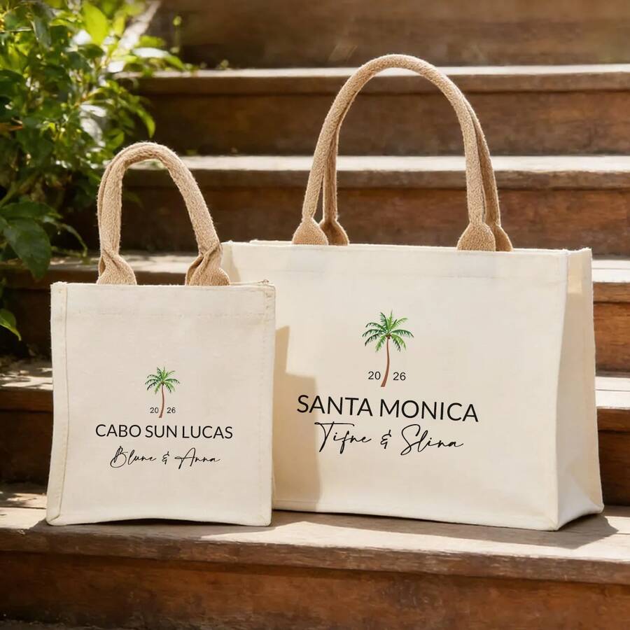 定制红色麻布圣诞礼品袋及挂饰，2025节日礼品袋（可印名字），平安夜礼品袋，红色手提礼品袋，圣诞树袋，节日礼品袋，派对礼品袋，时尚设计 - 多色聖誕手提包 - 查看 1