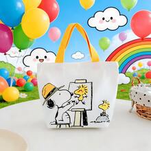SNOOPY 1个帆布手提袋，日常午餐包，校园收纳礼品 - 彩色 - 查看 5