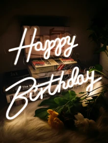 Happy Birthday LED Neon Sign, Holiday Wall Decor, Home Party Dorm Wall Decor, USB Powered, Birthday Party Theme Neon Light, Dimmable, With Switch, Suitable For Party, Club, Hotel, Showcase, Shop, Bar, Bedroom, Home Decor, Girlfriend Valentine's Day Gift, Wedding Decoration, Birthday Party Store - Multicolor - View 3