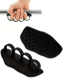 1对四指握力器健身哑铃举重硅胶掌托防滑防滑握把防茧握把 - 彩色 - 查看 12