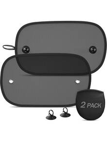 Car Sunshade, 2 Packs, Universal Side Window Sunshade, Sun Glare And UV Protection For Adults, Pets, 20 X 12 Inches, Fits 98% - A - View 4