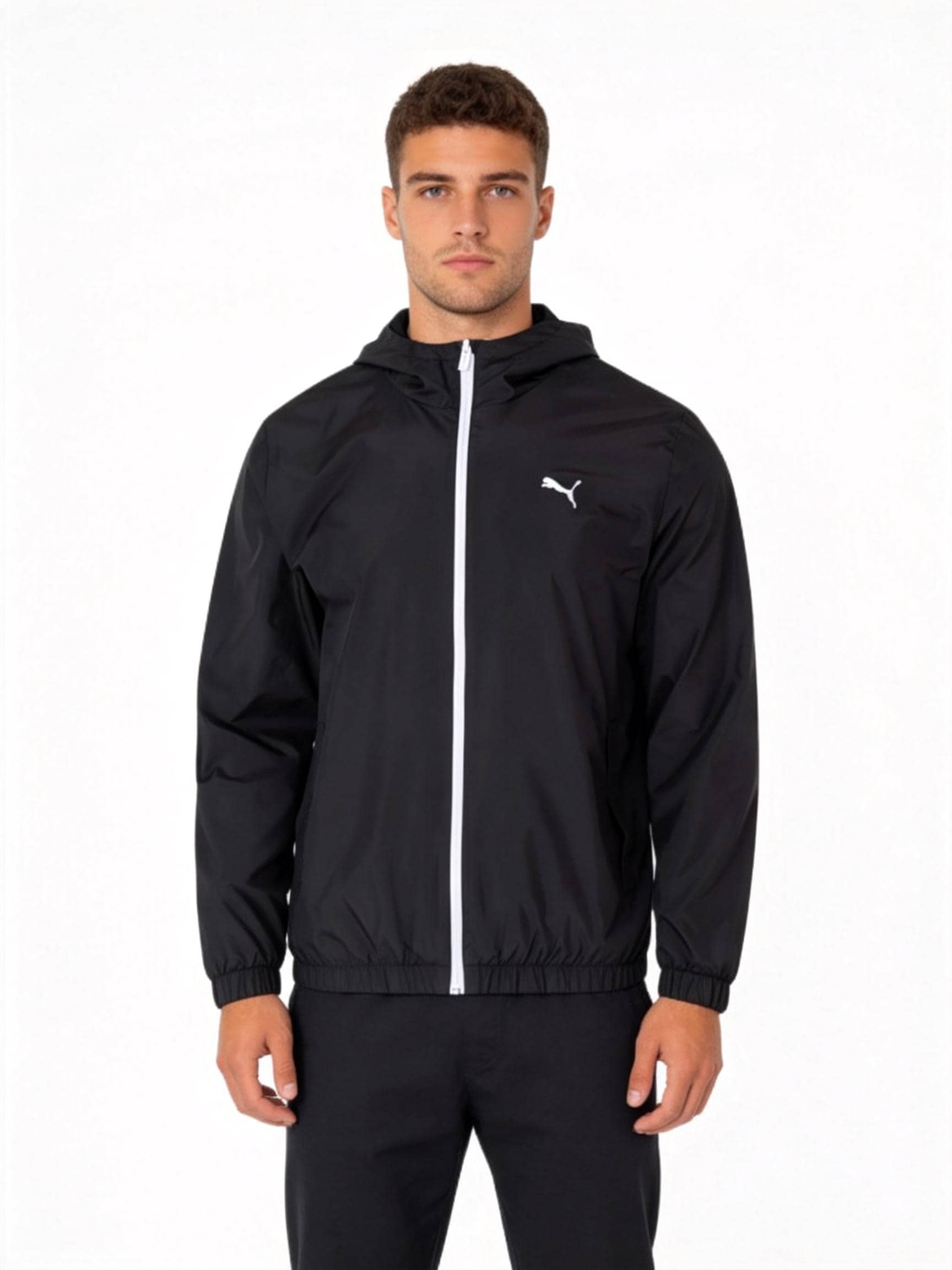 Puma Chaqueta deportiva cómoda y versátil con capucha para hombres 691345-01 - Negro - Ver 1