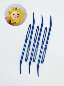 Bộ 6 kim thêu nhiều màu sắc, kim may cong thích hợp cho len, khâu áo len, thêu nỉ, thủ công mỹ nghệ Scandinavia, tự làm đồ dùng ký túc xá, sửa chữa áo len, quà tặng bạn bè. - Kim cong lỗ lớn bằng nhôm - Xem 6