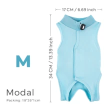 PETCHIC 1件装柔软轻薄猫咪绝育手术服，透气猫咪术后恢复服，防舔舐伊丽莎白圈替代品及皮肤病背心（粉色/蓝色） - 彩色 - 查看 13