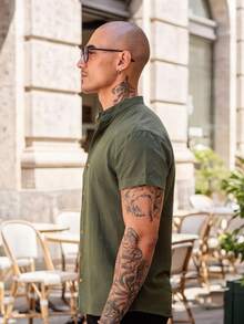 Men Shirts - 墨綠色 - 查看 4