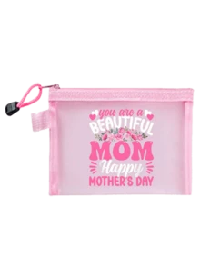 1pc Mother's Day Themed Makeup Mesh Bag, Mother Makeup Bag, "You Are A Beautiful Mother, Happy Mother's Day" Floral Pattern, Mother Gift, Large Capacity Women's Travel Makeup Bag Toiletries, Diy Storage Bag, Portable Foldable Storage Bag, Suitable For Personal Travel Cosmetics Collection, Travel Small Bag Toiletries Bag - Multicolor - View 16
