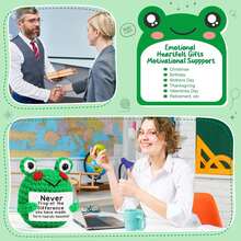 1pc Handmade Crochet Positive Frog Doll For Girls And Boys, Cute Portable Size Plush Stuffers For Birthday And Holiday, Party Decor For Room And Office. - Multicolor - View 7