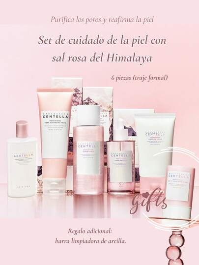 SKIN Set de cuidado de la piel con sal rosa del Himalaya.Limpia los poros, suaviza la piel y mejora el problema de los poros dilatados.Repara la barrera cutánea, controla la grasa y mantiene la hidratación.Espuma limpiadora profunda Poremizing 4.22fl.oz./125ml+Tónico transparente purificante 7.10fl.oz./210ml+Ampolla refrescante Poremizing 3.38fl.oz./100ml+Crema gel ligera poremizante 2.53fl.oz./75ml