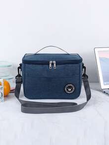 Capacity Hand-Held With Shoulder Strap Insulated Bag, Lunch Box Bag, Student Thickened Waterproof Lunch Bag - Multicolor - View 12