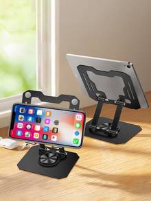 Rotatable & Foldable Metal Desktop Stand, Suitable For IPad, Tablet, Laptop, For Live Streaming, Learning, Binge-Watching, And Tablet Cooling - View 3