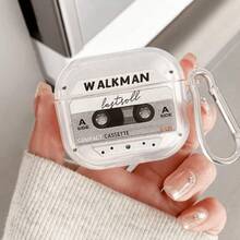 复古音乐磁带收音机耳机盒，WALKMAN Element耳机盒，Y2K风格，透明耳机盒带1个耳机盒挂钩，兼容多种耳机盒，兼容Air Pro 3耳机盒，兼容Air Pro（第二代），兼容Air 3，兼容Air Pro，兼容Air1/2，兼容Air - 彩色 - 查看 3