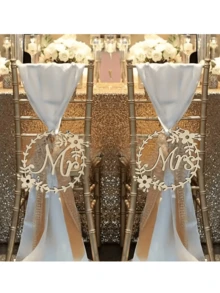 1 Bộ/2 Biển Chỉ Dẫn Ghế Cô Dâu Chú Rể - Biển Chỉ Dẫn Ghế Ông & Bà, Trang Trí Ghế Cô Dâu, Biển Chỉ Dẫn Ghế Cô Dâu Chú Rể và Cô Dâu, Thích Hợp Cho Đám Cưới, Tiệc Kỷ Niệm, Trang Trí Phông Nền Đám Cưới - Một kích thước phù hợp với tất cả - Xem 5