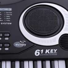 CASALIVA Piano Digital Eléctrico de 61 Teclas,  Juguete Musical Multifunción con Piano Simulado, Fuente de Alimentación, Bluetooth, para Principiantes en Casa/Escenario, Negro - Negro - Ver 5