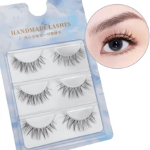 COS Full-Strip Cross-Layered Angelic Lashes – Synthetic Fiber, European-American Dramatic Style, 3 Pairs (Natural Everyday & Thai-Inspired Glam) - View 2