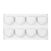 1/2pcs Heart-Shaped Mousse Silicone Cake Mold, Cake Baking Tool, Mousse Chocolate Mold, 3D Cake Tray Baking Pan - Multicolor - View 4
