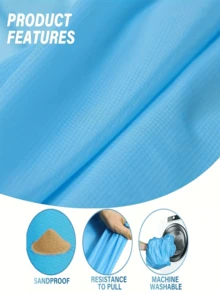 Thảm trải biển cỡ lớn 79" x 83" chống cát, phù hợp cho 5-8 người lớn, thảm bãi biển di động không dính cát, thảm dã ngoại nhẹ và bền, thích hợp cho cắm trại, du lịch, leo núi, thảm bãi biển gấp gọn với 4 chốt góc, lý tưởng cho cắm trại ngoài trời, du lịch và kỳ nghỉ. - Nhiều màu - Xem 6