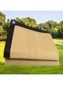 1 Multifunctional Outdoor Beige Sunshade Net, Thickened Sunshade Net, Courtyard Sunshade Net, With Edge Wrapping And Punching - Multicolor - View 4