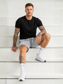 Men's Bermuda Shorts Zipper Pocket Tactel Elastane Sports Shorts Gym Training Shorts Running Summer Loose Pocket Drawstring Beach For Going Out Night Casual Weekend Sports Cycling Holiday Birthday Christmas Valentine's Day Father's Day New Year - 灰色 - 查看 5