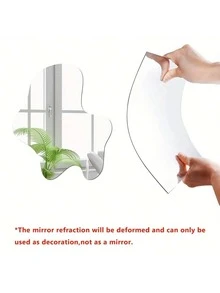 1PC Modern Style Geometrically Asymmetric Mirror Decorative Wall Stickers, Acrylic Mirror Stickers, Decorative Removable Self-Adhesive Wall Stickers, Wall Art, Wall Stickers, Home Decoration, Bedroom Accessories, Room Decoration - 2mm - View 4