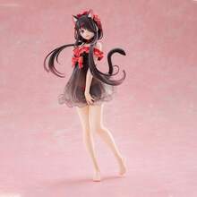 黑猫主题内衣套装，包含猫耳朵、尾巴、黑红相间的可爱睡衣、双马尾、赤脚萌妹子、可爱小摆件 - 彩色 - 查看 4