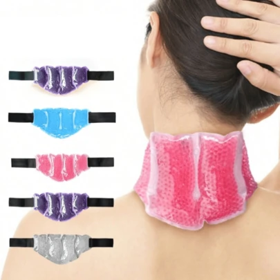 1 stuk gelgevuld nekijspak voor warmte- en koudetherapie; sportondersteuning; herbruikbaar ijspak voor schouders en nek met verstelbare band, herbruikbaar nekijspak voor de zomer, perfect voor op kantoor en buiten.