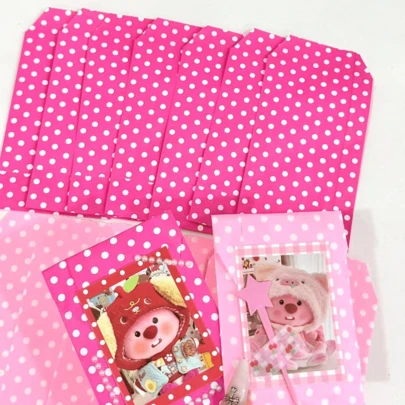 200pcs 5.1x3.1 Inch Gift Packaging Bags, Including Holiday Gift Paper Bags, Gift Packaging Paper, High-End Decorative Packaging Paper Bags, Accessory Small Gift Paper Bags, Pink Dot Pattern Paper Bags, Party Gift Packaging Bags, Creative DIY Decorative Gift Paper Bags, Suitable For Holiday, Wedding, Birthday Party Gift Bags And Gift Packaging Paper Bags