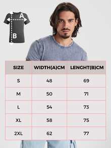 Roly 2-Pack Short-Sleeve Washed-Effect T-Shirts (48-Hour Delivery) - Various Sizes - Black And Red - 100% Combed Cotton, Crew Neck, Double Stitching, Inner Gusset, Denim Effect - Ideal For Everyday Wear, Casual Looks, Informal Style, Basic And Comfortable T-Shirts, Versatile Design - Black and Red Wash - View 9