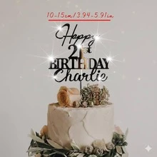 Phụ kiện trang trí bánh sinh nhật cá nhân hóa có tên, phụ kiện trang trí bánh sinh nhật, phụ kiện trang trí bánh màu vàng, chúc mừng sinh nhật lần thứ 30, 40, 50, chất liệu acrylic tráng gương. - Thẻ bánh sinh nhật đầu tiên (chữ F) - Xem 17