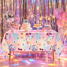 Retro Disco Music Singer Theme Plastic Tablecloth, Suitable For Fan Birthday Party And Friendship Gathering - Multicolor - View 5