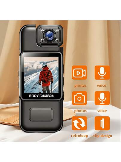 1pc 1080P Mini Portable Camera, Convenient For Recording Memorable Moments, Night Vision Enabled, USB Rechargeable, Suitable For Cycling, Travel, Camping And Adventure Activities, Great As Holiday Gift