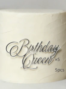 1个/3个/5个装蛋糕装饰插牌，母亲节蛋糕装饰，女士生日蛋糕装饰用品，亚克力生日蛋糕装饰用品，甜品桌装饰用品，烘焙装饰用品，派对装饰用品，厨房家具必备品，节日礼物 - 銀色 - 查看 8