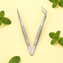 A Set Of 2pcs Lengthened Stainless Steel Tweezers-Multi-Purpose Tea Art Cr Tweezers, Aquatic Plants Landscape Tools Succulent Tweezers - C-Silver - View 4