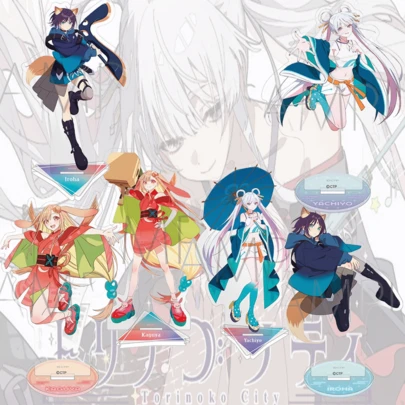 动漫《超级辉夜姬》15厘米亚克力立牌 八千代 月见 高清印刷角色模型 桌面展示装饰 钥匙扣