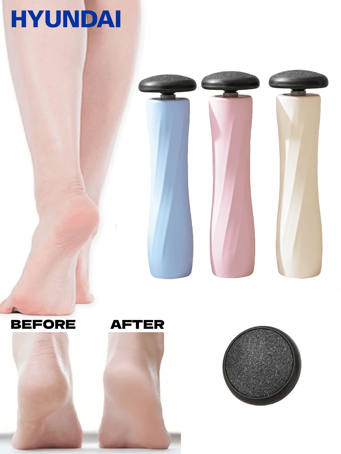 HYUNDAI Electric Foot Callus Remover, Professional Variable Speed Pedicure Tool, Effectively Removes Dead Skin - Multicolor - View 1