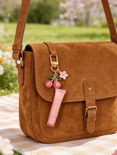 Lippenpflege Schlüsselanhänger Bastelset beinhaltet einen Kirschblüten Anhänger Schlüsselanhänger. Der Schlüsselanhänger ist mit einem Kirschanhänger verziert. Dieses stilvolle und farbenfrohe DIY-Set ist ideal für Bastelfans, die modische Beauty-Accessoires selbst herstellen können. Es ist perfekt für die Rückkehr zur Schule, den Sommer und auch ein wundervolles Geschenk zu Valentinstag, Muttertag, Erntedank und Geburtstagen - ein fantastisches Geschenk für jedes Mädchen.