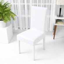 Single Chair Cover Standart Size - 96% Cotton 4% Elastan - Made In Turkiye - White - View 1