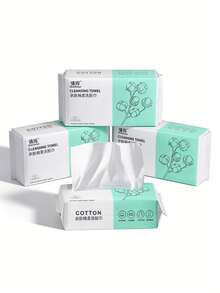 100 Count Disposable Face Towel,Thickening Ultra Soft Washcloths,Facial Cotton Tissue,Lint-Free Cotton Dry Wipes Multi-Purpose For Skin Care,Make-Up Wipes,Face Wipes And Facial Cleansing - White - View 5