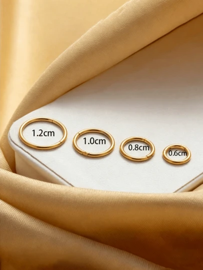 1 Piece/4 Pieces Fashionable And Versatile Stainless Steel Open Ring Seamless Closed Ring Puncture Jewelry Lip Ring Adopts Stainless Steel Material Nostril Perforation Design Suitable For Men And Women Perforated Jewelry, Including Nose Rings/Lip Rings/Earrings, Etc. Suitable For Daily Wear, Summer, Gatherings