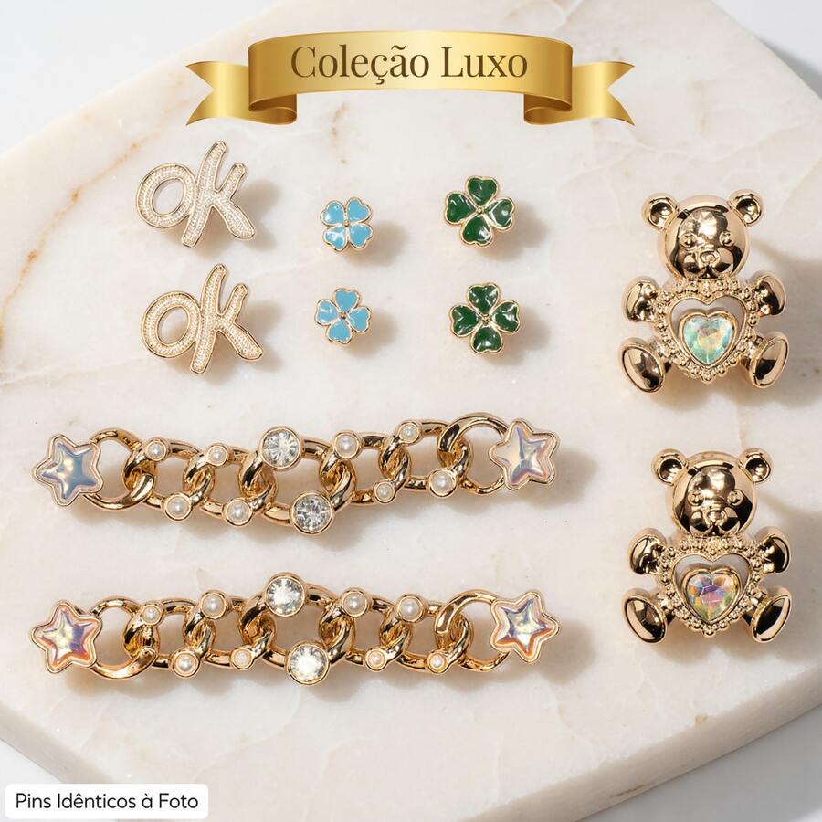Basic Luxury Gold Sandal Pins And Buttons Set - KIT-pINS-6 - View 1