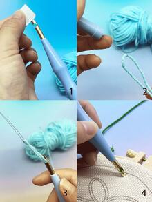 4-Speed Adjustable Punch Needle, Paired With 3.5mm Metal Needle, Even Tufting Effect, Suitable For Beginners To Make Punch Needle Carpets, DIY Tufted Carpets, Cross Stitch Works, Home Textile Embroidery Accessories For Creating Luxury Home Decor - Puncture Needle - View 8