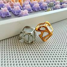 1pc Liquid Metal Electroplated Keycap, Electroplating Process, Cross Interface, ABS Material - View 6