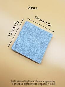20pcs Pre-Cut Light Gray Felt Fabric, 13*13cm Square Size, Trimmed Edges With No Fraying, Solid Light Gray Matte Fabric, No Cutting Required, Suitable For Various Small DIY Handmade Projects, Felt Dolls, Brooches, Keychain Pendants - Felt Cloth - View 8