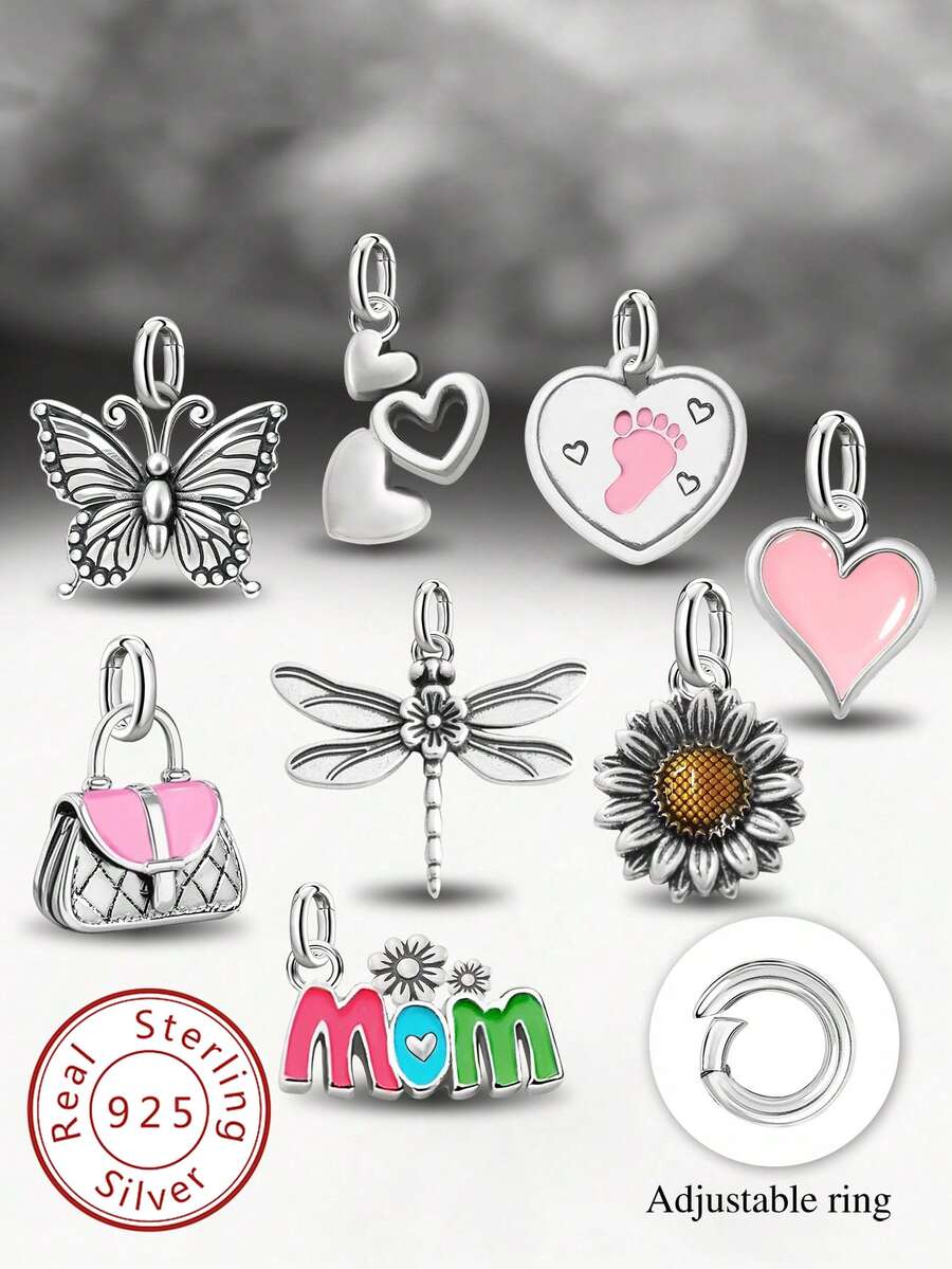1pc Minimalist & Unique 925 Sterling Silver Mom Pendant, Delicate Jewelry Gift For Both Men And Women