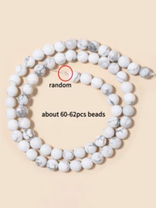 1 Strand Natural Stone White Howlite Gemstone Beads,Round Loose Stone Beads For Jewelry Making Earring Bracelet Necklace Diy Crafts 4 6 8 10mm - Black and White - View 8