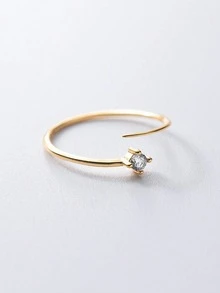 1 chiếc nhẫn ngón chân bằng bạc Sterling S925 tối giản, đính đá Cubic Zirconia nhiều màu sắc, thích hợp làm quà tặng ngày của Mẹ. - phong cách 1 - Xem 2