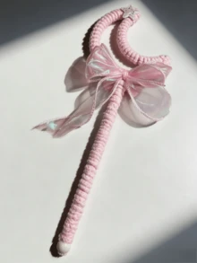New DIY Handmade Plush Cat Teaser Wand, Mixed Color Magic Heart & Moon Cat Interactive Toy - Multicolor - View 8